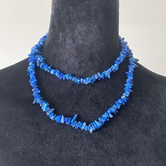 Lapis Lazuli Chip Necklace - Picture 1 of 3